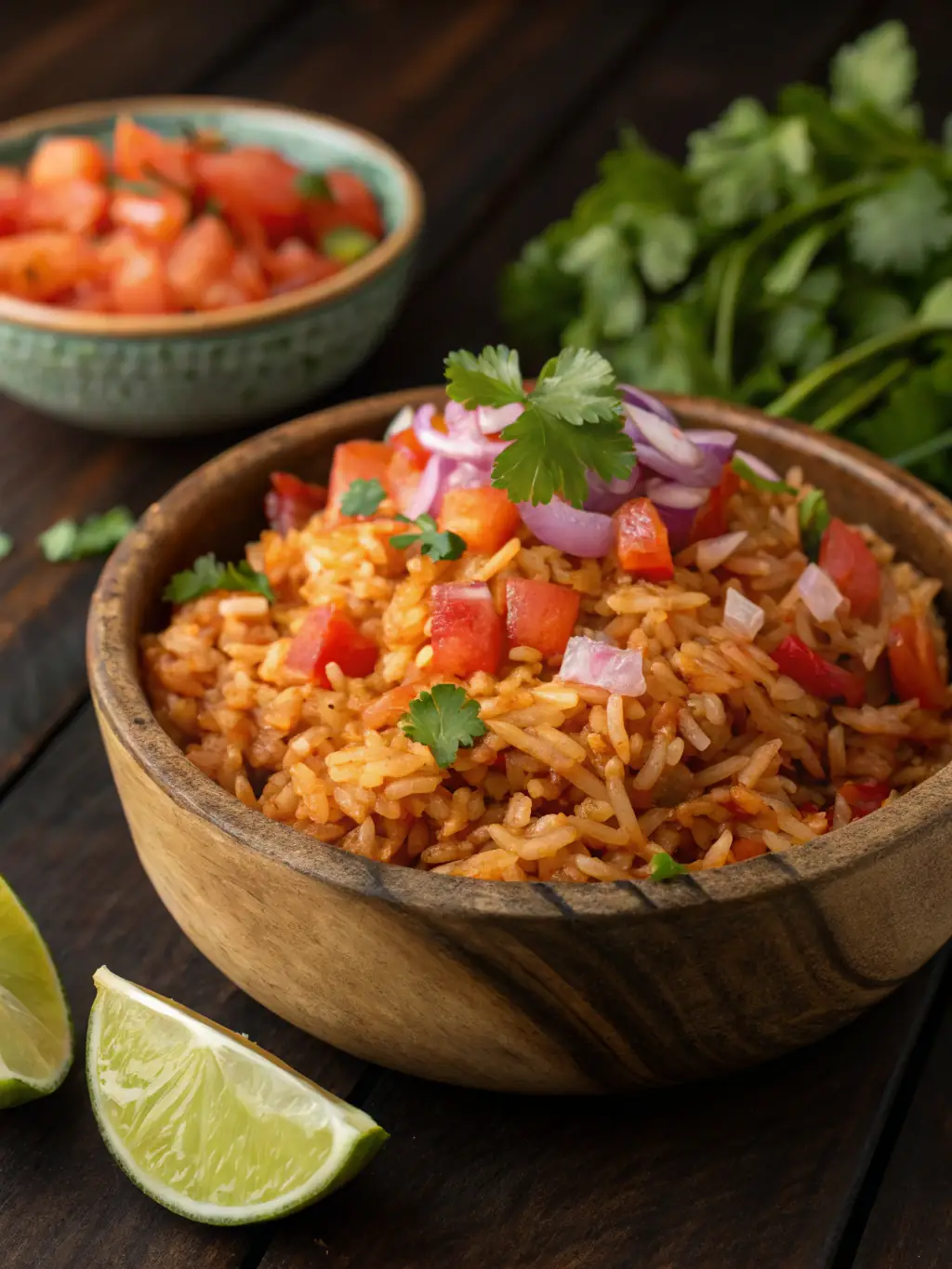 A colorful and appetizing image of a burrito bowl filled with seasoned rice, black beans, grilled chicken, pico de gallo, corn salsa, and a drizzle of creamy cilantro-lime dressing, presented in a modern bowl on a clean white surface, highlighting the fresh and healthy ingredients for Bar Burrito.